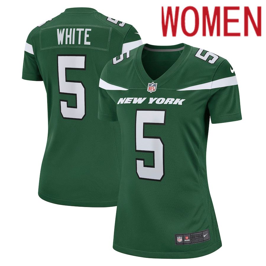 Women New York Jets #5 Mike White Nike Gotham Green Game Player NFL Jersey